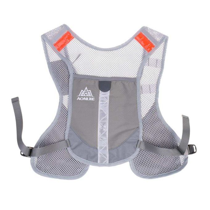 Hydration Pack Backpack Vest Water Bottle Pocket For Outdoor Gray