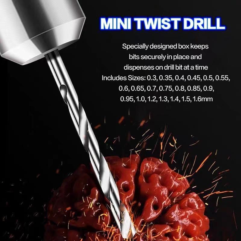 1Pack(20PCS) Mini High Speed Steel Twist Drill Bit Set 0.3mm-1.6mm