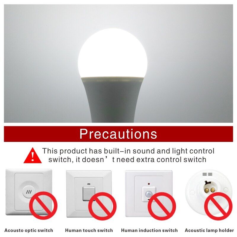 Dusk To Dawn Bulb E27 5W 7W 9W 12W Sensor Outdoor Light AC 110V 220V 85-265V Day Night Light Auto ON/OFF LED Smart Lamp-