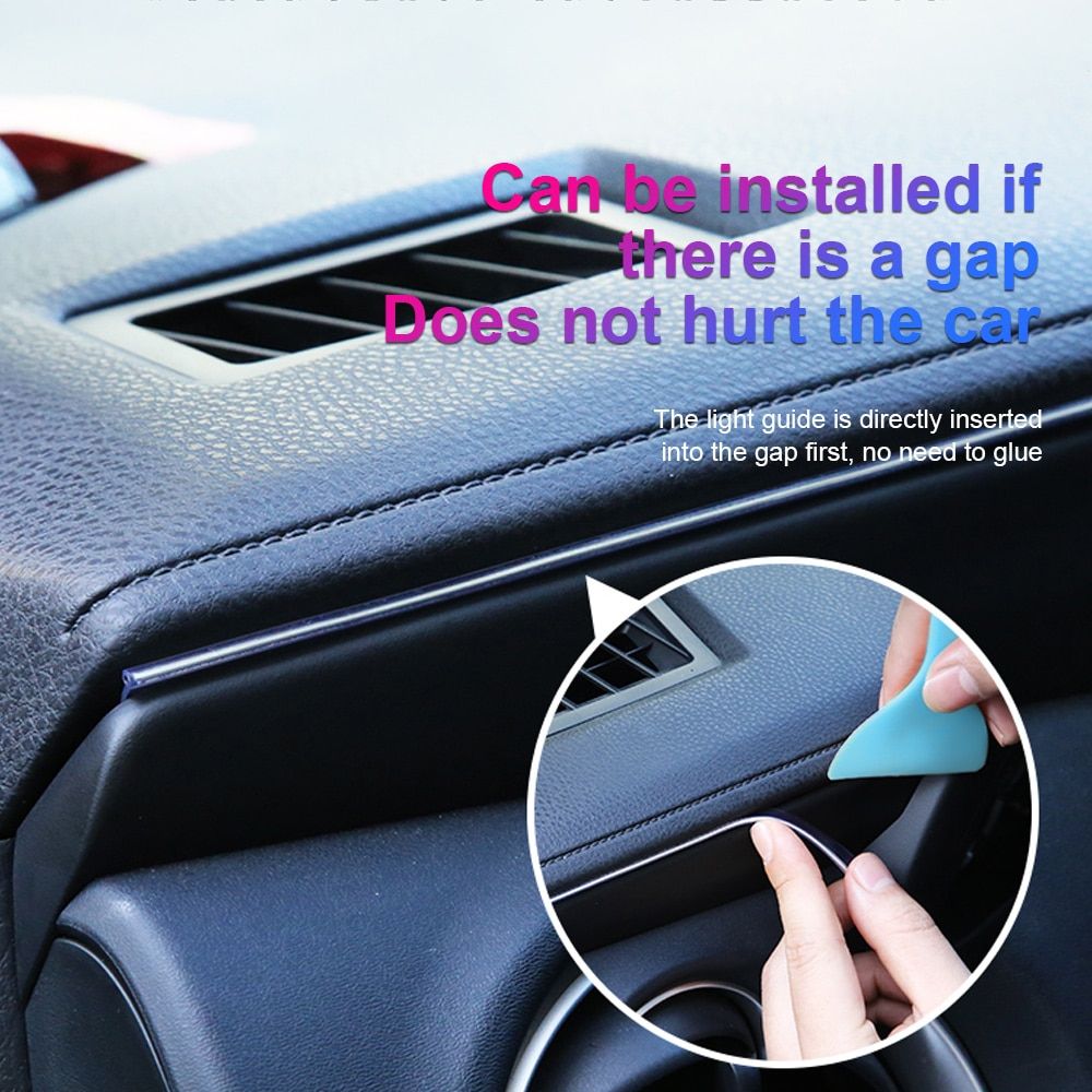 Neon Car Led Strip Light RGB USB Ambient Led Lighting Kit With Fiber Optic For Car Interior Accessories Center Console Dashboard