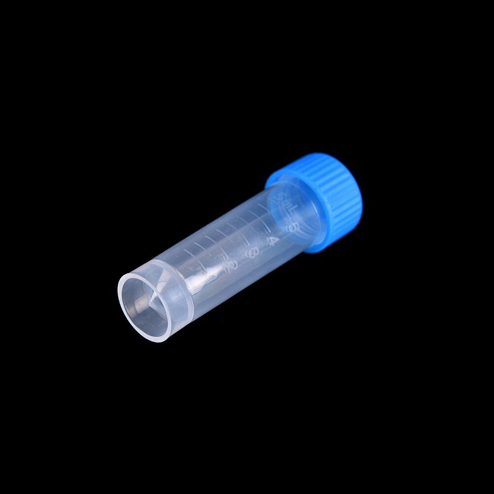 50pcs 5ml Chemistry Plastic Test Tubes Vials Seal Caps Pack Container