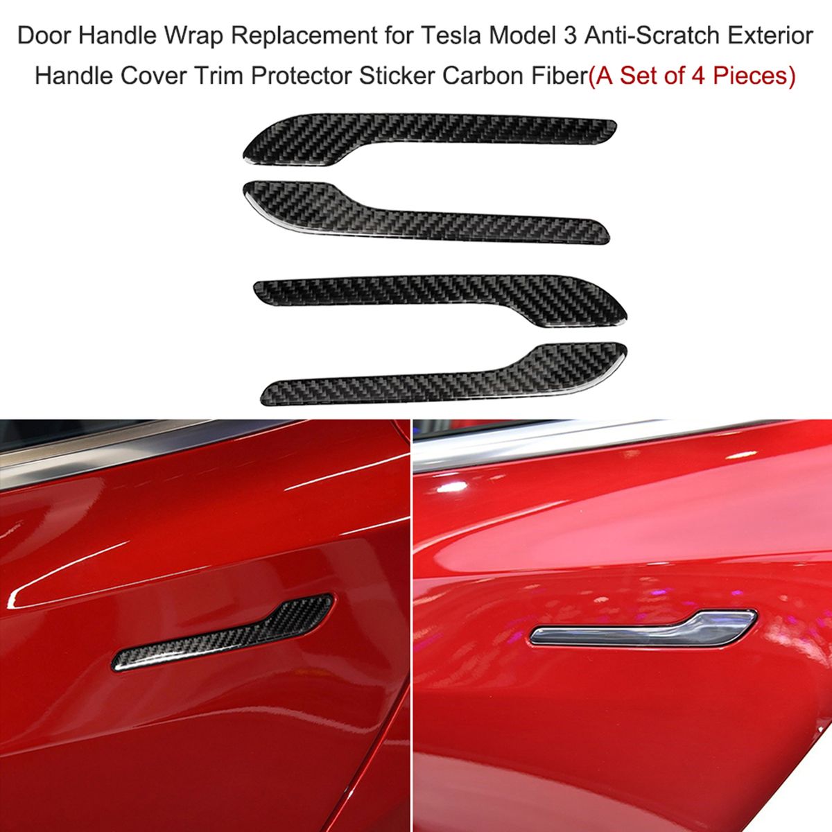Door Handle Wrap Replacement For Tesla Model 3, Anti-Scratch