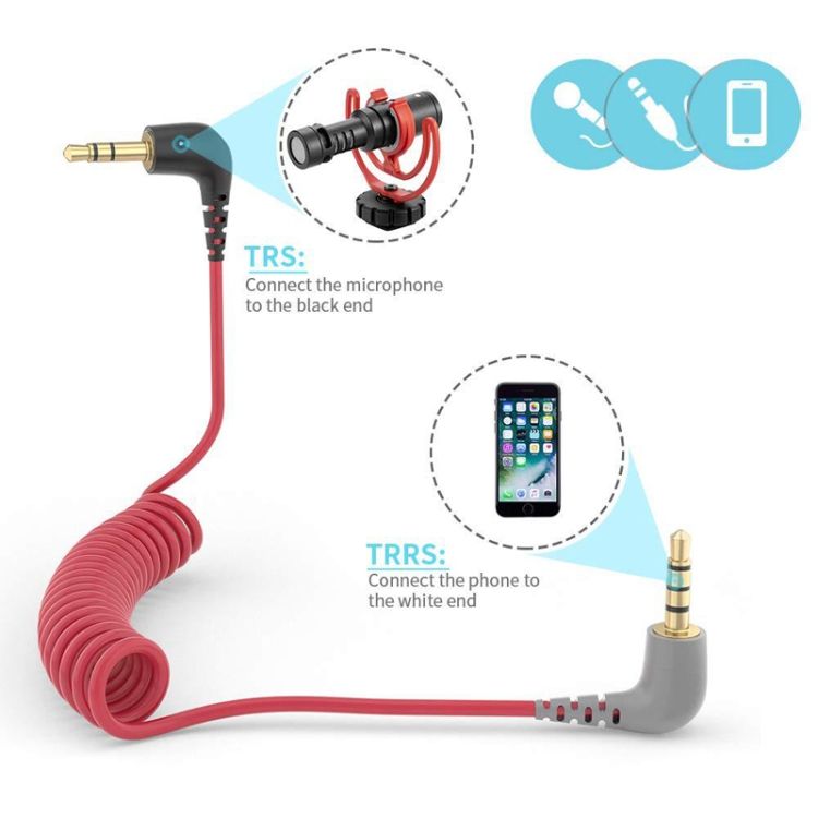 Microphone Cable For BOYA / RODE SC7 TRS To TRRS