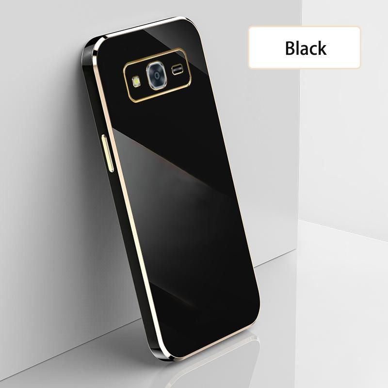 Ultra Thin Plating Phone Case for Samsung Galaxy J2 Prime Grand Prime Plus Lens Protection soft Phone Back Cover-Black