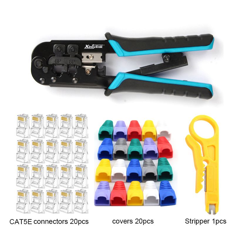 Xintylink Network Tools Pliers RJ12 RJ45 Crimper Cat6 Cat5e