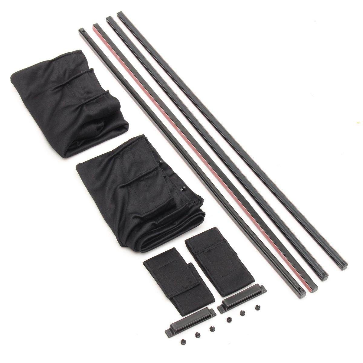 50CM BLACK ADJUSTABLE VIP CAR WINDOW MESH STYLE CURTAIN UV SUNSHADE VISOR PAIR
