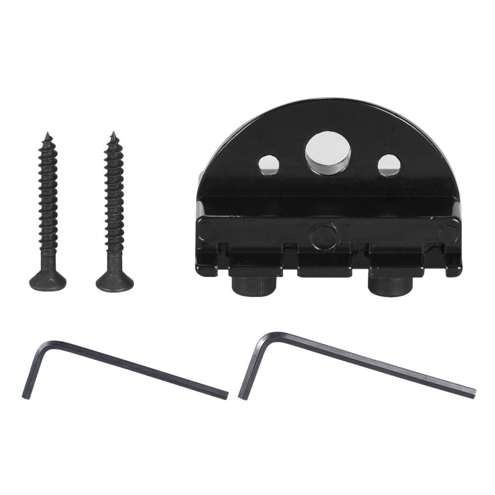 4-string Headless Electric Bass Guitar String Locking Nut Set with 2 Wrench 2 Screw Black
