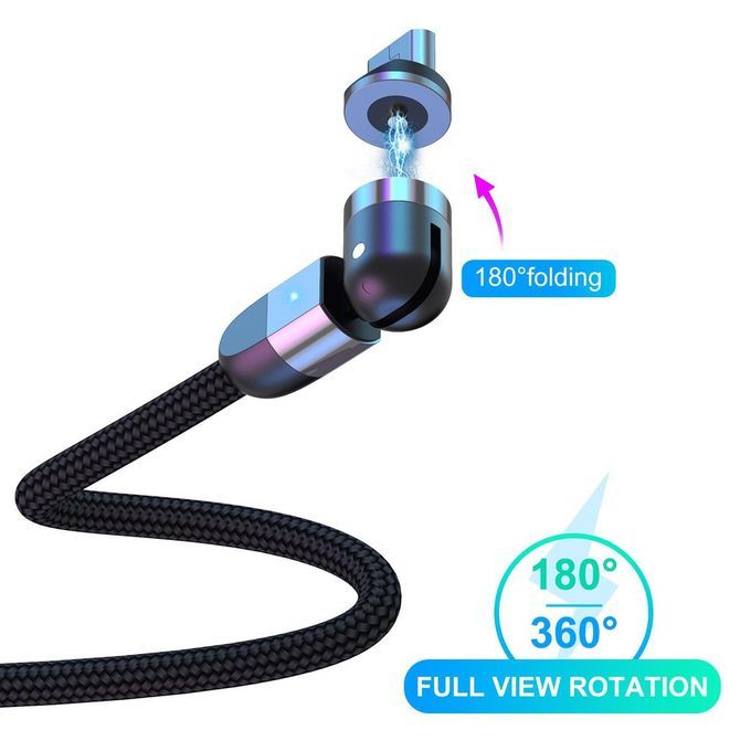 Double 360-degree Magneti   Able Magneti  Su Tion USB  Harging  Able 3-head Flash  Harging Data  Able For Android Type- -purple-1M Cable + Three Heads