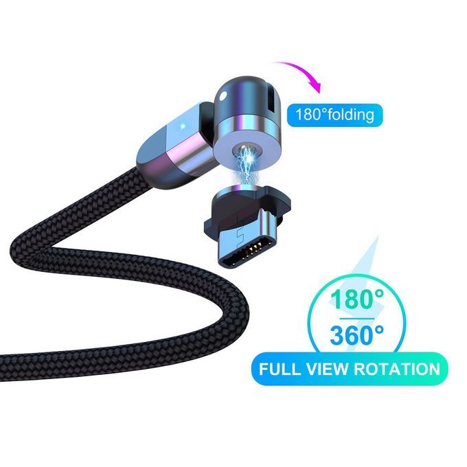 Double 360-degree Magneti   Able Magneti  Su Tion USB  Harging  Able 3-head Flash  Harging Data  Able For Android Type- -purple-1M Cable + Three Heads