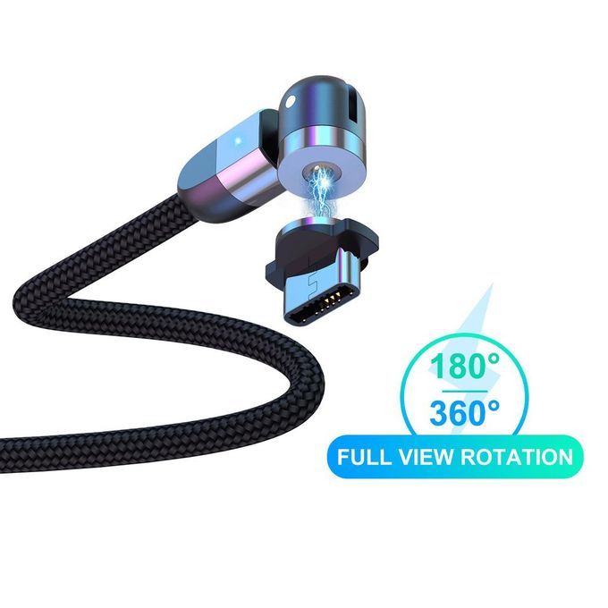 Double 360-degree Magneti   Able Magneti  Su Tion USB  Harging  Able 3-head Flash  Harging Data  Able For Android Type- -purple-1M Cable + Three Heads