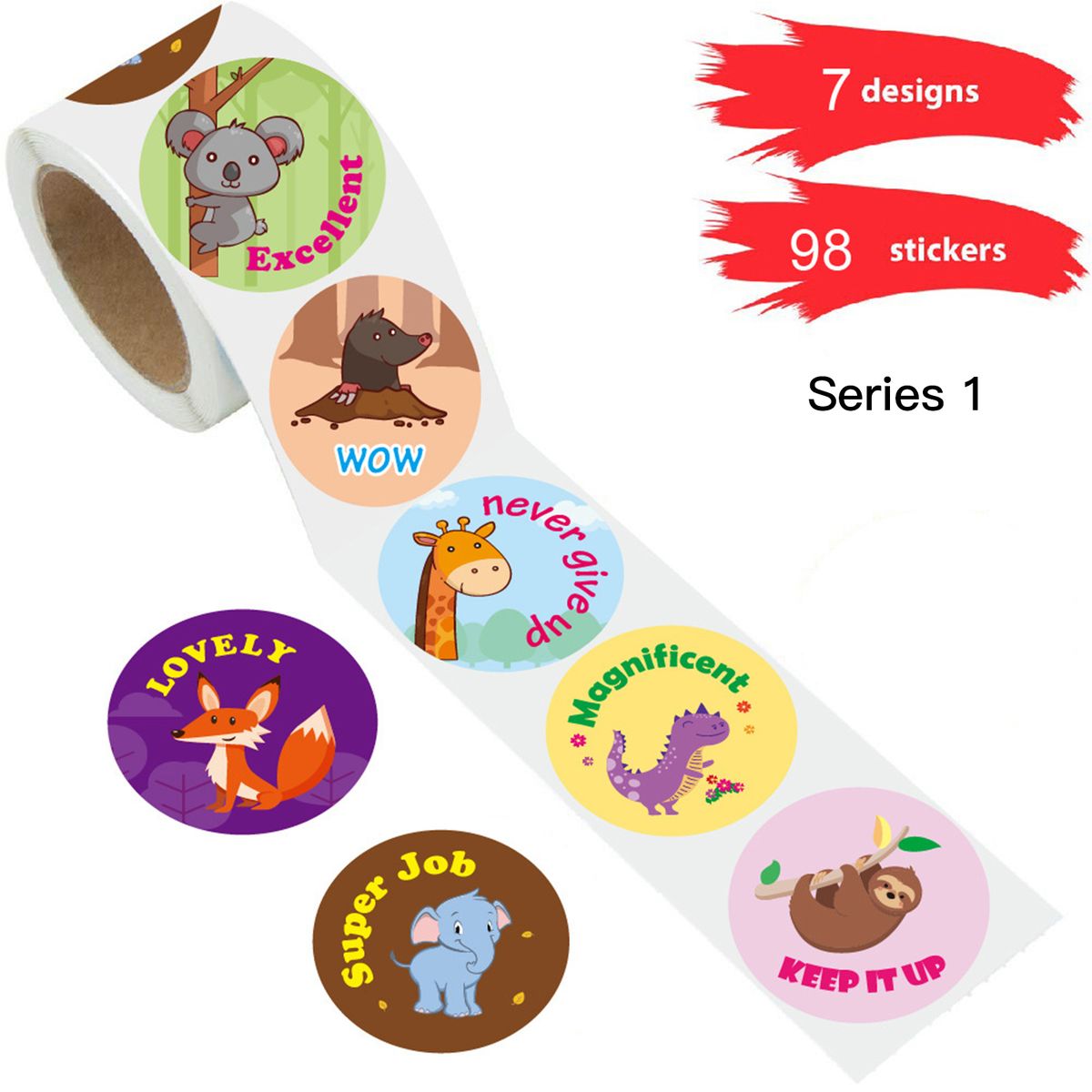 Cute Animal Reward Sticker Incentive Sticker Positive Words