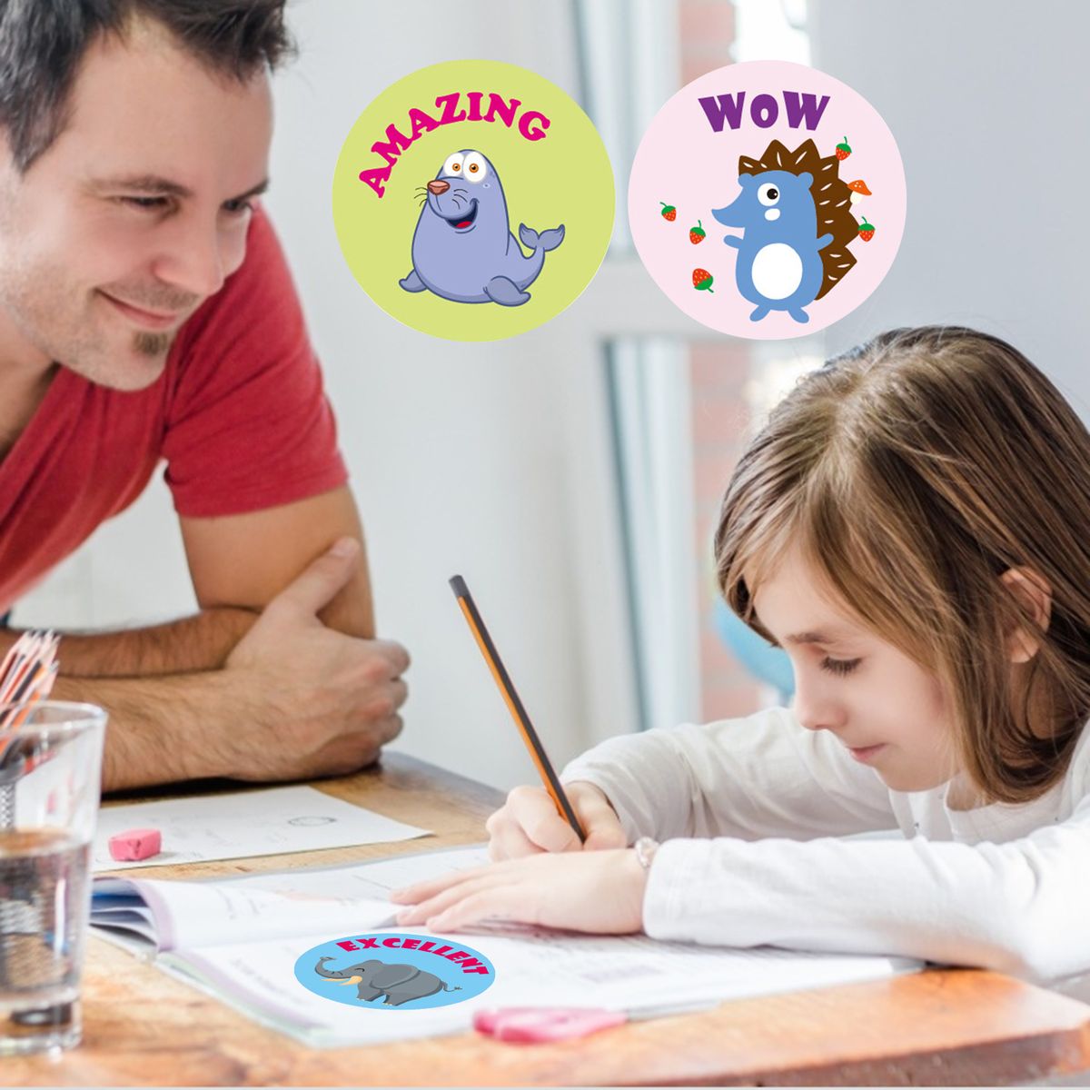 Cute Animal Reward Sticker Incentive Sticker Positive Words