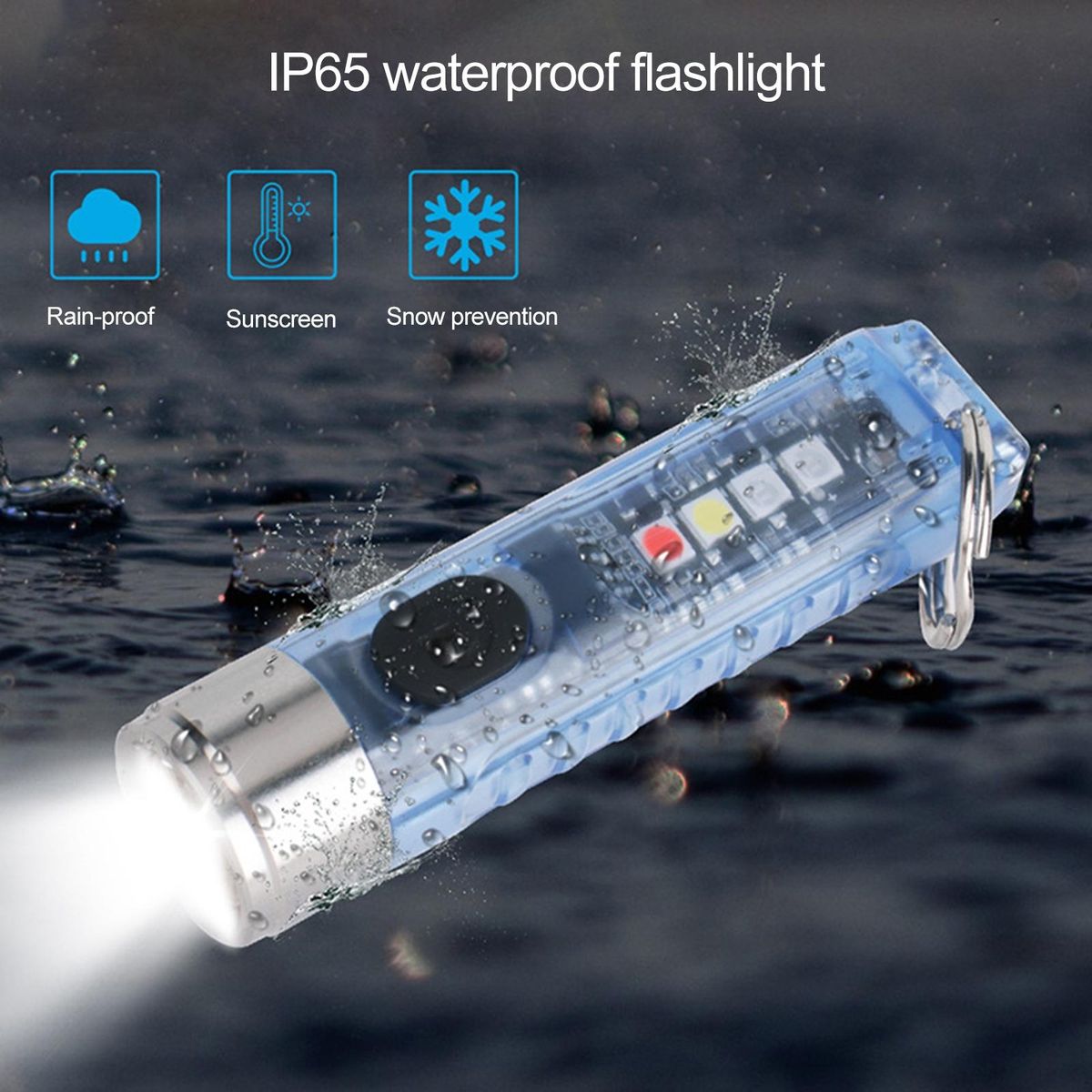 LED Flashlight USB Charging LED Torchlight Lamp Blue
