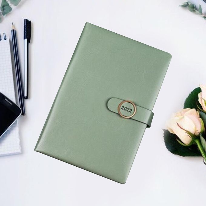 Journal Notepad Notebook Loose Leaf PU Leather Cover For Student Green
