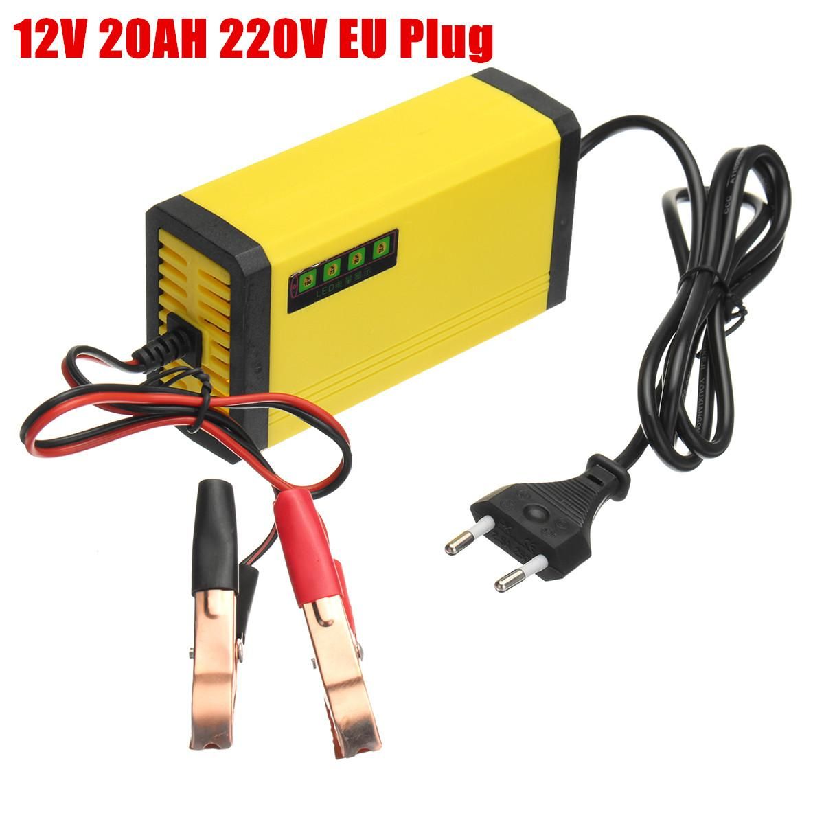 Car Charger 12V 2AH-20AH Motorcycle Smart Automatic Maintainer Trickle 220V European Gauge Plug
