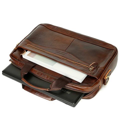 Men's Bag Men's Briefcase Mens Cowhide Leather Genuine Leather Handbags Crossbody Bags Luxury Business Messenger Bags Laptop Bag