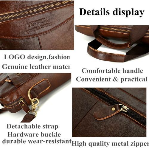 Men's Bag Men's Briefcase Mens Cowhide Leather Genuine Leather Handbags Crossbody Bags Luxury Business Messenger Bags Laptop Bag