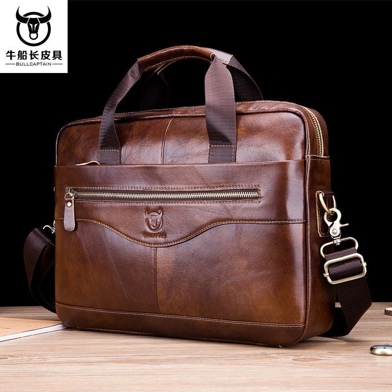 Men's Bag Men's Briefcase Mens Cowhide Leather Genuine Leather Handbags Crossbody Bags Luxury Business Messenger Bags Laptop Bag