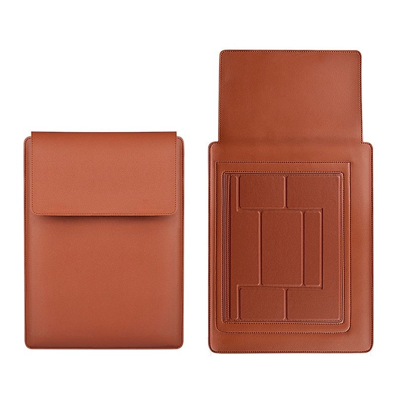 PU05 Sleeve Leather Case Carrying Bag With Small Storage Bag For 15.4 Inch Laptop(Yellow)