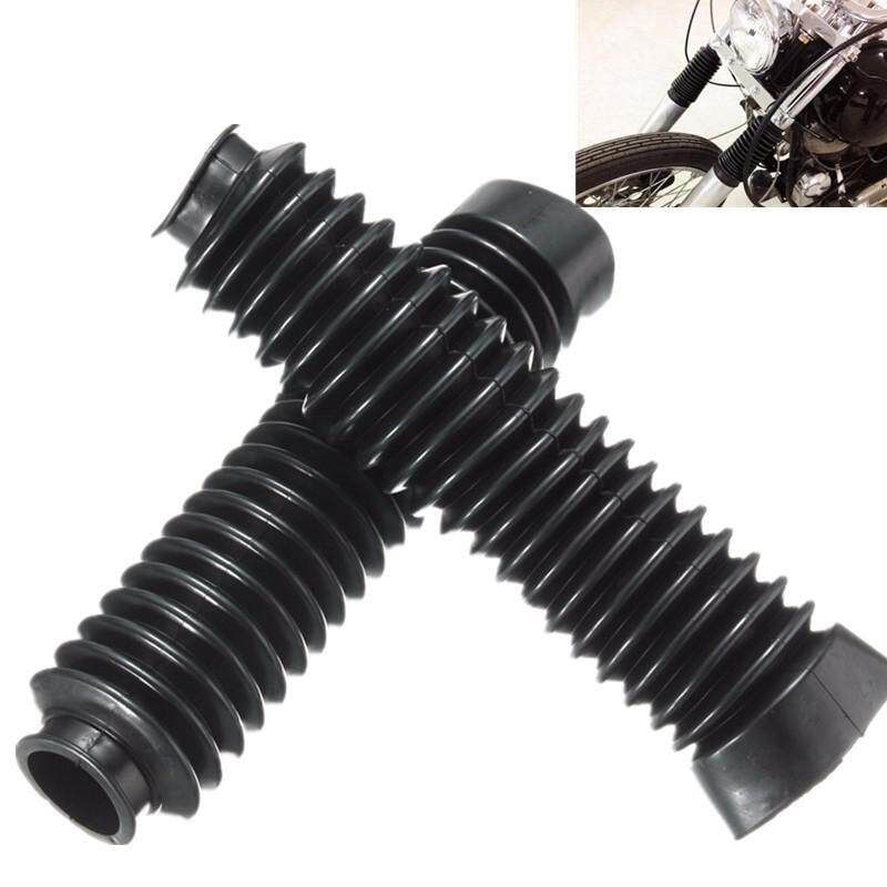 2pcs Universal Motorcycle Rubber Front Fork Cover Gaiters Gators Boots 230*52*37mm