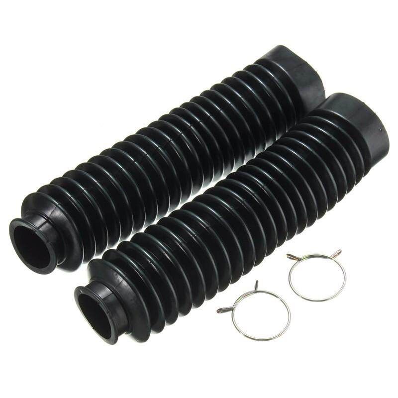 2pcs Universal Motorcycle Rubber Front Fork Cover Gaiters Gators Boots 230*52*37mm