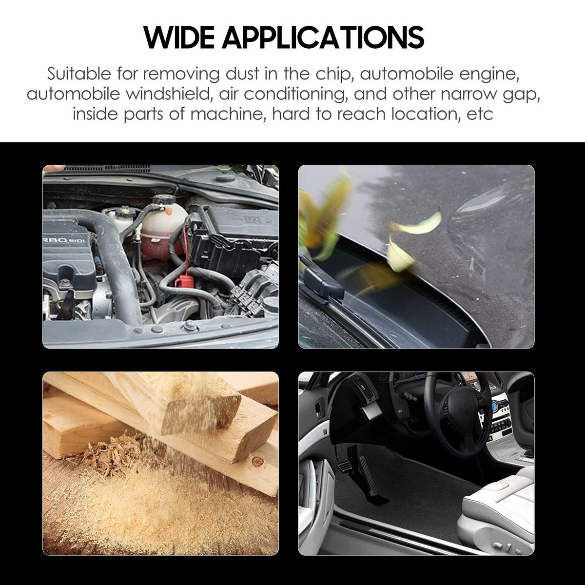 Mini Air Blow Gun Pneumatic Dust Blower Gun Air Spray Gun Dust Cleaning Air Blower with 2 Replacement Nozzle for Automobile Engine Cleaning