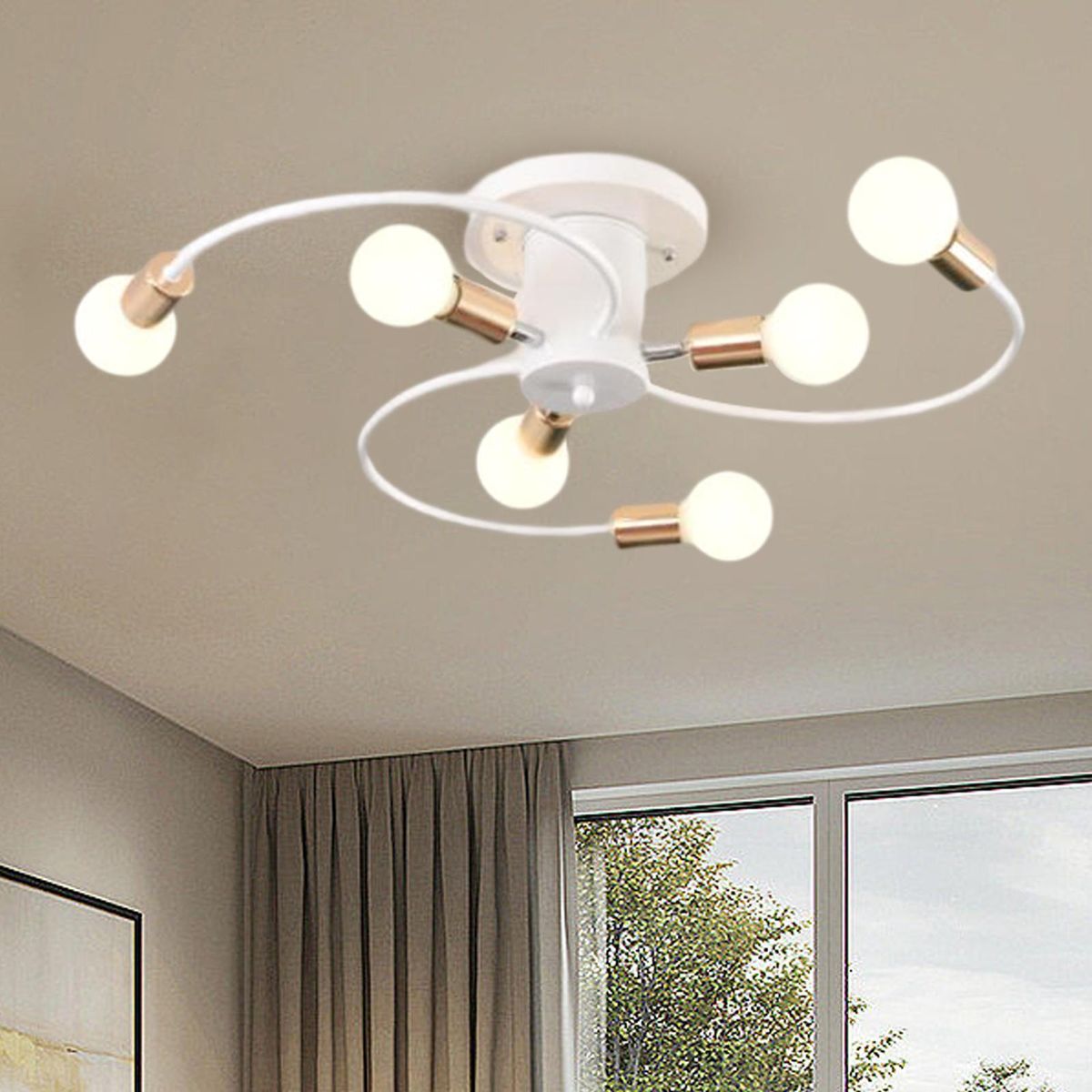 Lighting Fixture Chandelier Wall White Gold