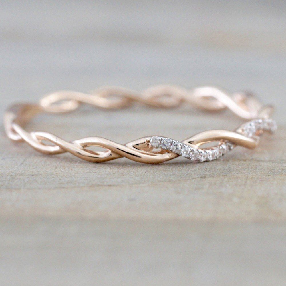 Women Exquisite Twist Ring Classical Alloy Bride Twisting