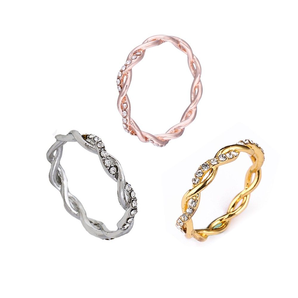 Women Exquisite Twist Ring Classical Alloy Bride Twisting