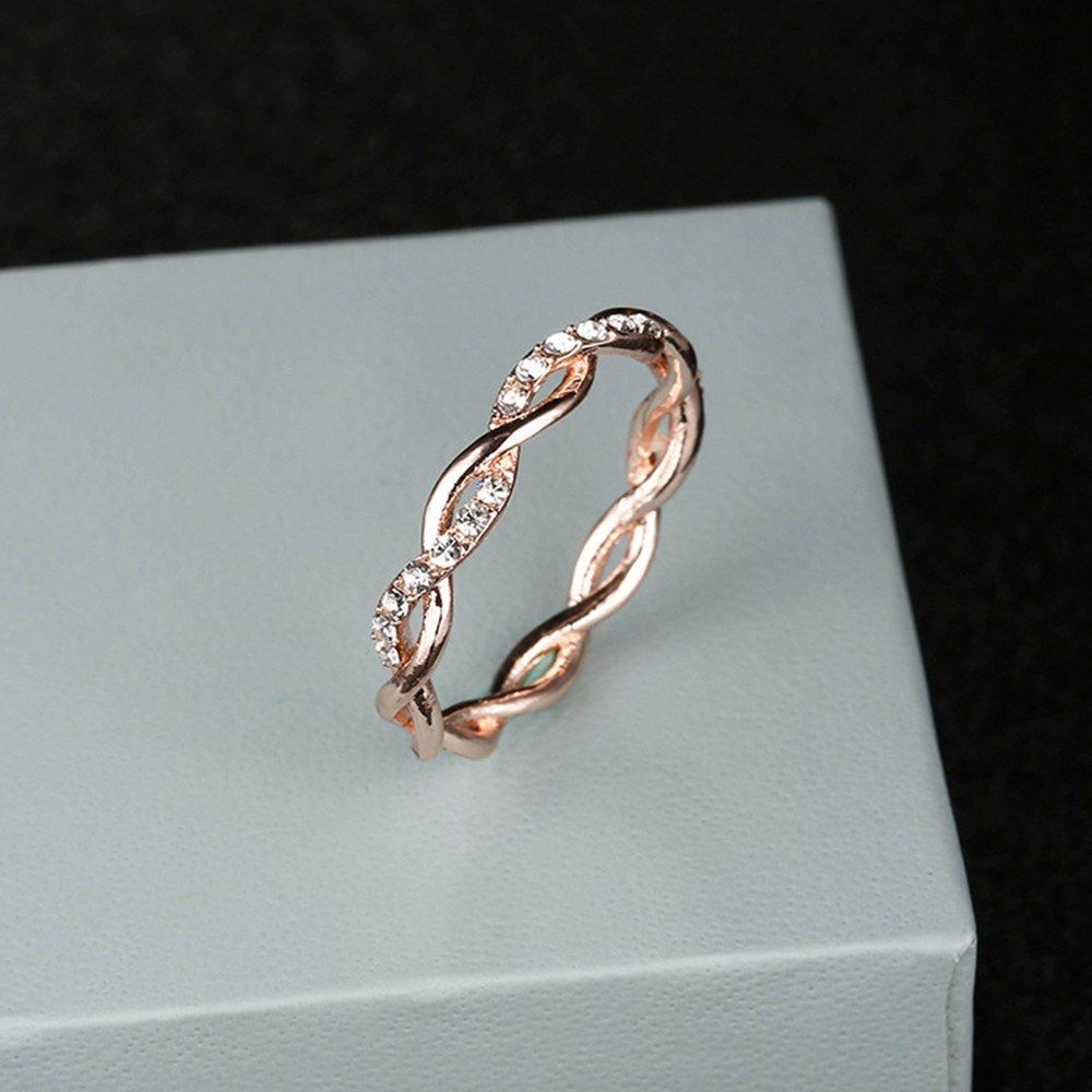 Women Exquisite Twist Ring Classical Alloy Bride Twisting