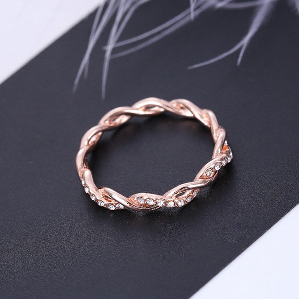 Women Exquisite Twist Ring Classical Alloy Bride Twisting