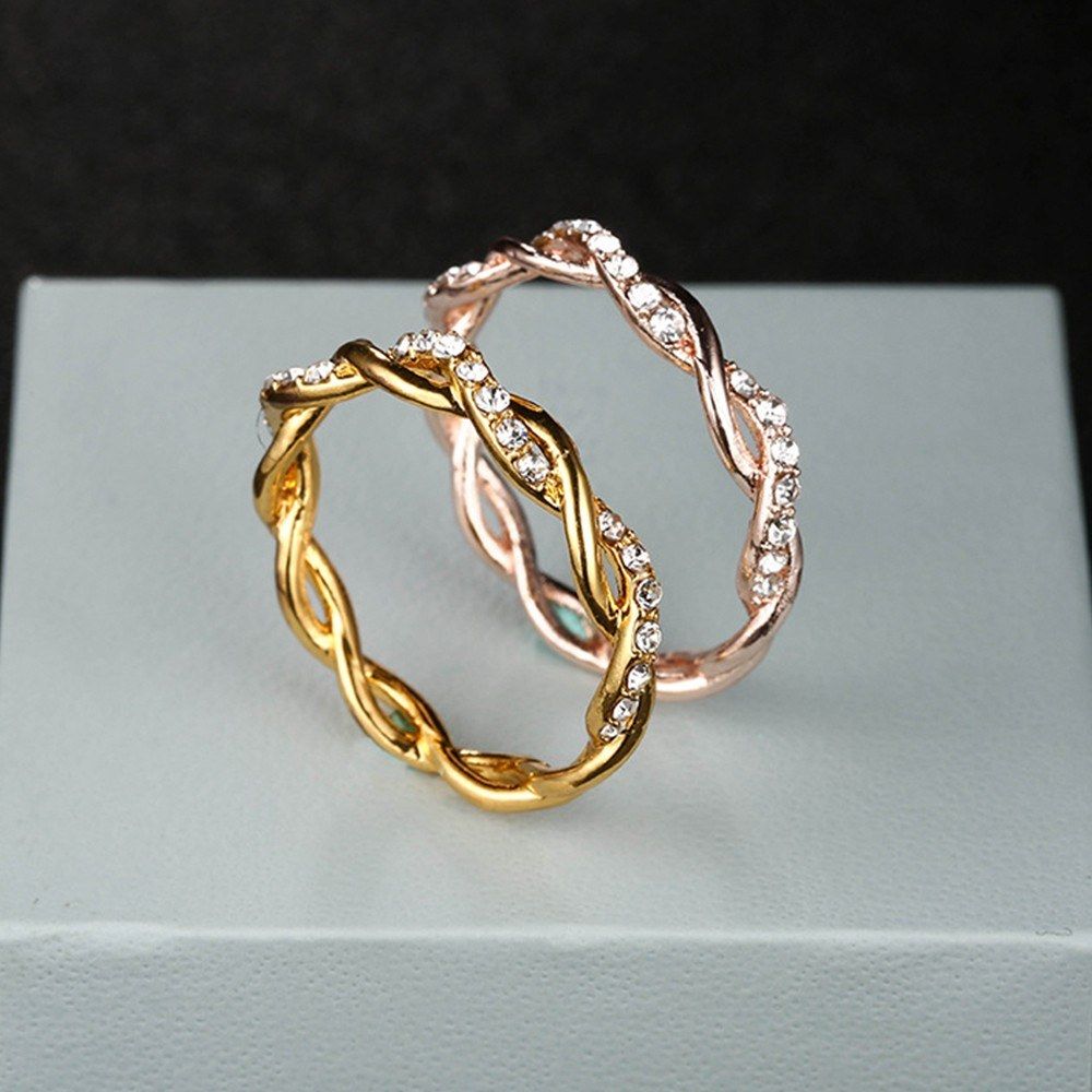 Women Exquisite Twist Ring Classical Alloy Bride Twisting