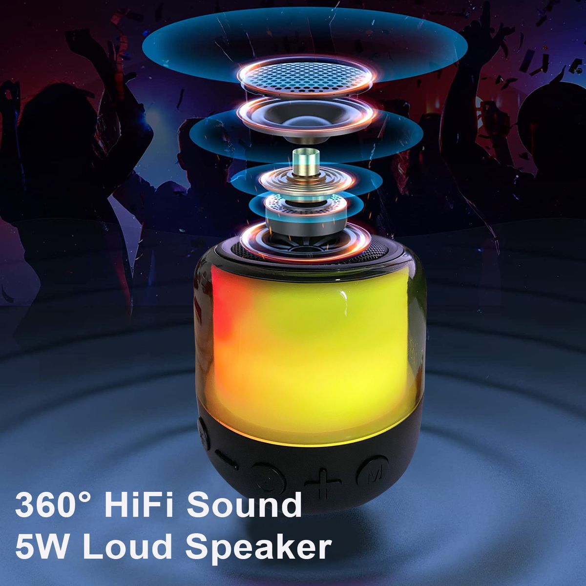 Portable Bluetooth Speaker  With 11RGB LED Light