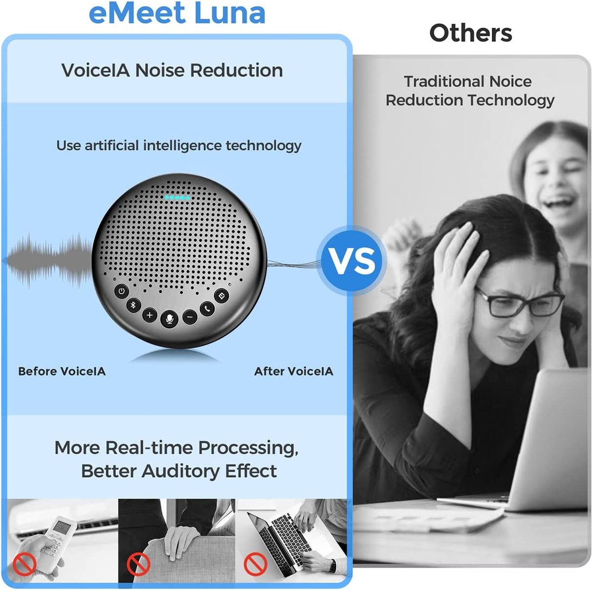 Luna Conference Speaker, W/Enhanced Noise Reduction Algorithm, Daisy Chain, W/USB Dongle