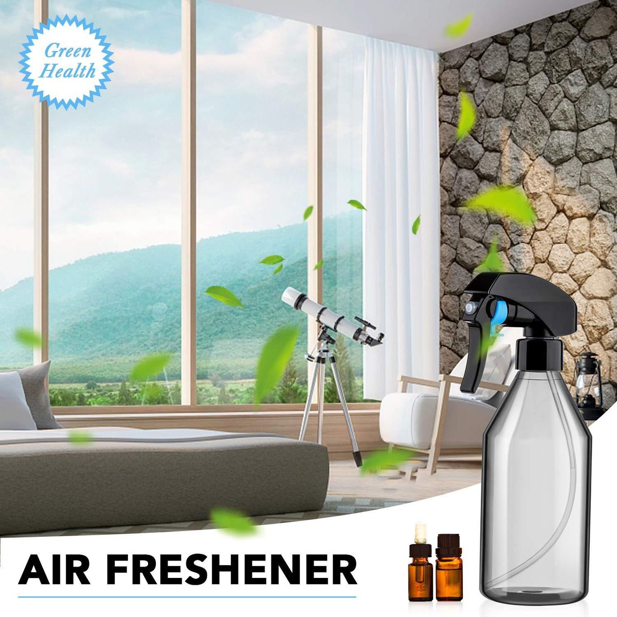 Plastic Spray Bottles for Cleaning Solutions10OZ Reusable Empty Container with Durable Black Trigger Sprayer 3Pack