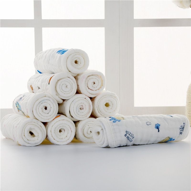 10 Pcs 6 Layers Cotton Insert Reusable Washable Breathable Inserts Boosters Liners For Baby Cloth Diapers Nappy