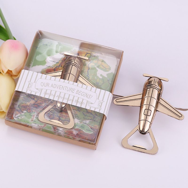 Our Adventure Begin Antique Airplane Bottle Opener Wedding