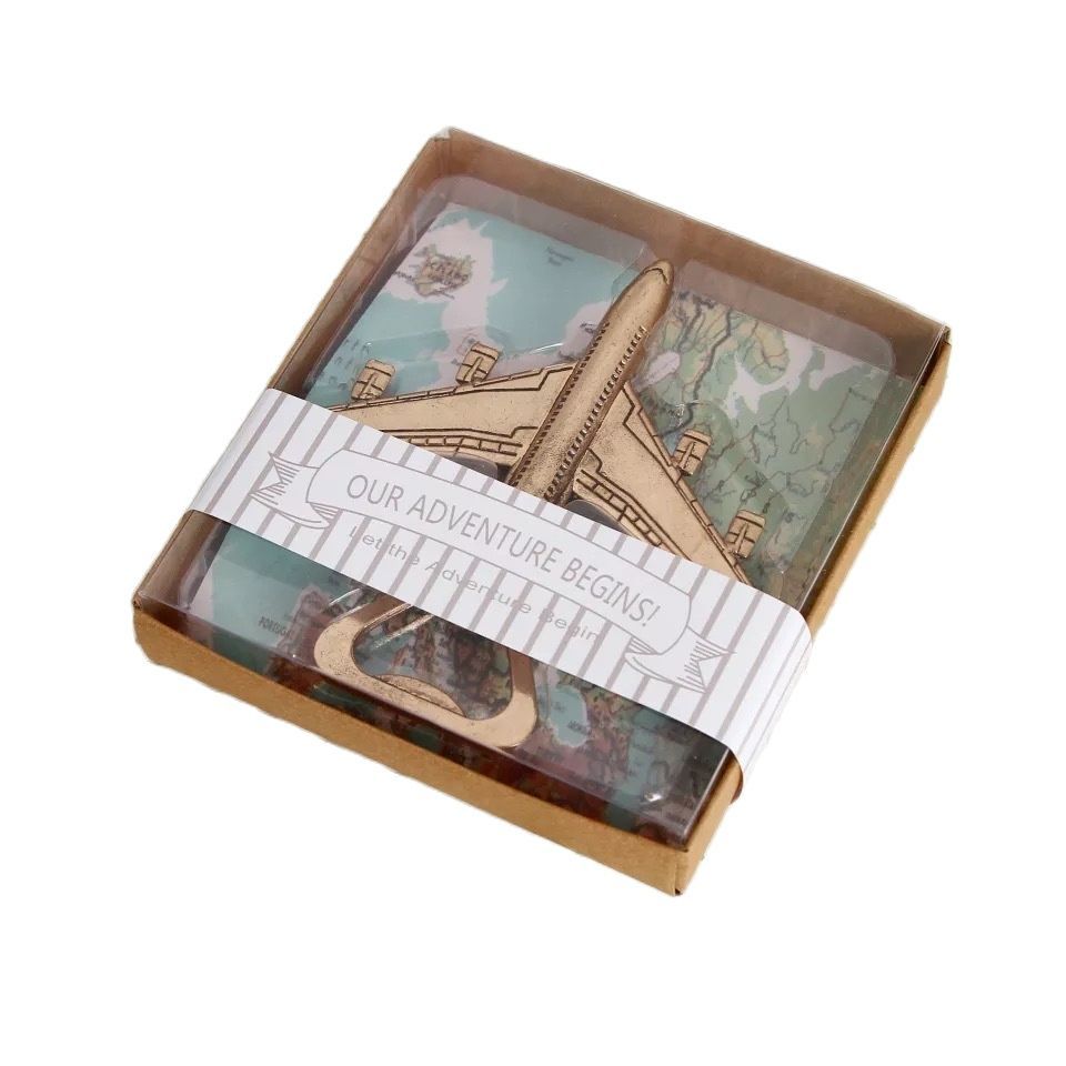 Our Adventure Begin Antique Airplane Bottle Opener Wedding