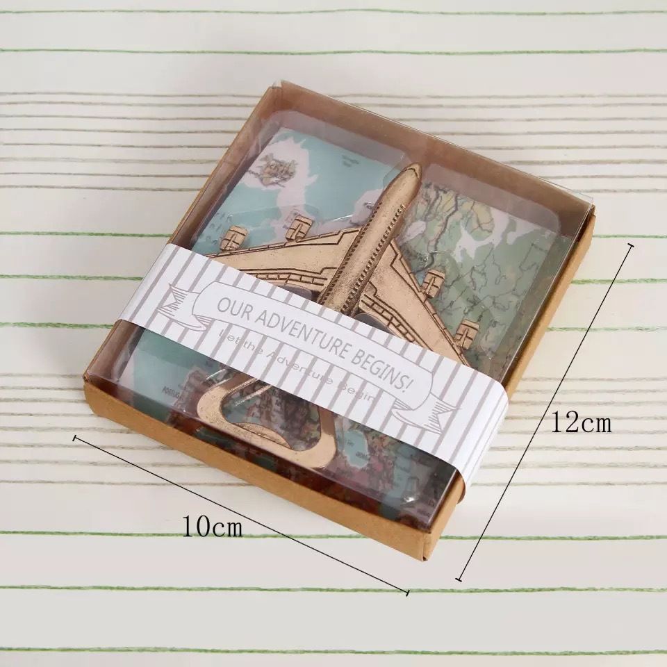 Our Adventure Begin Antique Airplane Bottle Opener Wedding