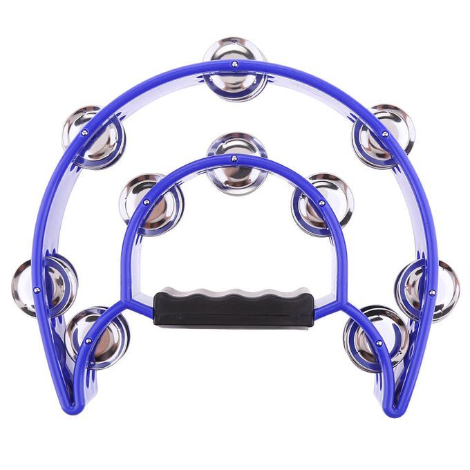 Blue Hand Percussion Handbell Tambourine Kids Musical Toy Blue