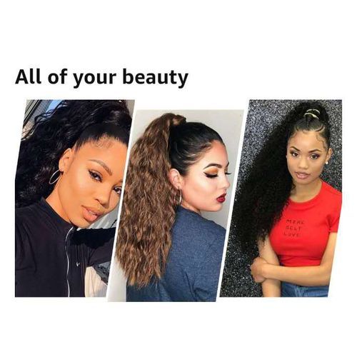 24In Premium Ponytail Extensions Hair Corn Curly Long Wigs