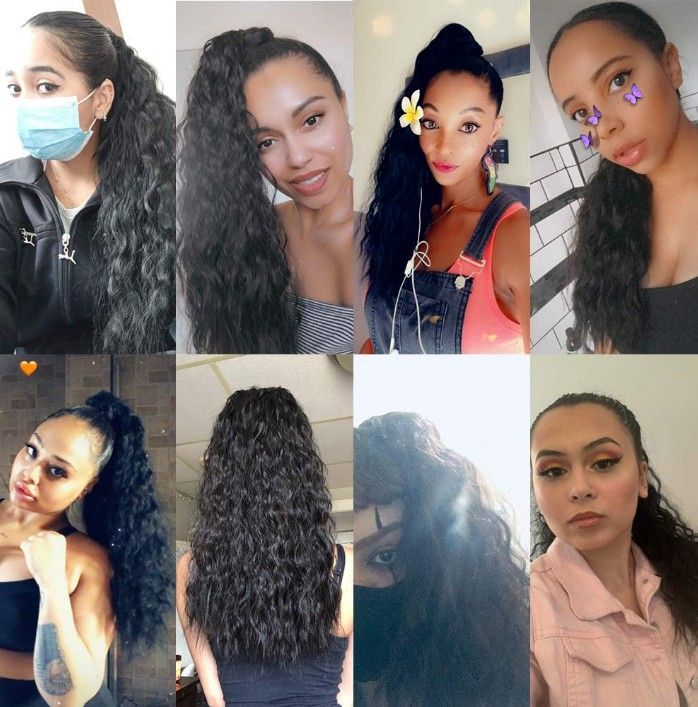 24In Premium Ponytail Extensions Hair Corn Curly Long Wigs