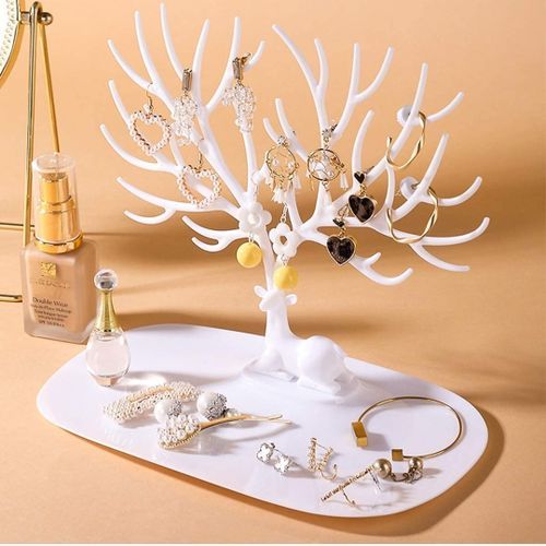 Jewellery Tree Stand, Guador Forest Antler Tree Storage Display Stand Decorative Necklace Jewelry Holder Earring Bracelet Rack Tower Stand Ring Tray Deer Gift For Girls