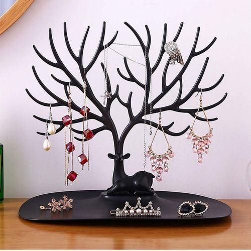 Jewellery Tree Stand, Guador Forest Antler Tree Storage Display Stand Decorative Necklace Jewelry Holder Earring Bracelet Rack Tower Stand Ring Tray Deer Gift For Girls