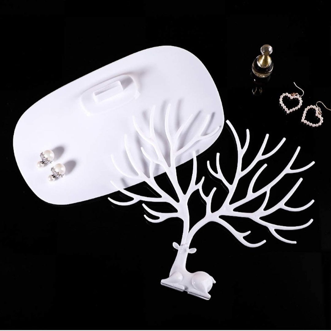 Jewellery Tree Stand, Guador Forest Antler Tree Storage Display Stand Decorative Necklace Jewelry Holder Earring Bracelet Rack Tower Stand Ring Tray Deer Gift For Girls
