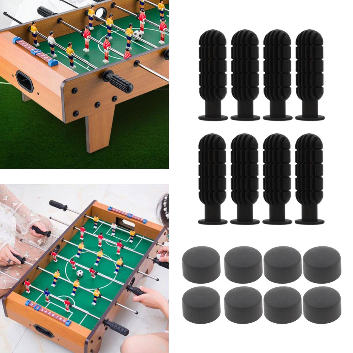 8 Pairs Plastic Foosball Handle Replacement Accessories, Table
