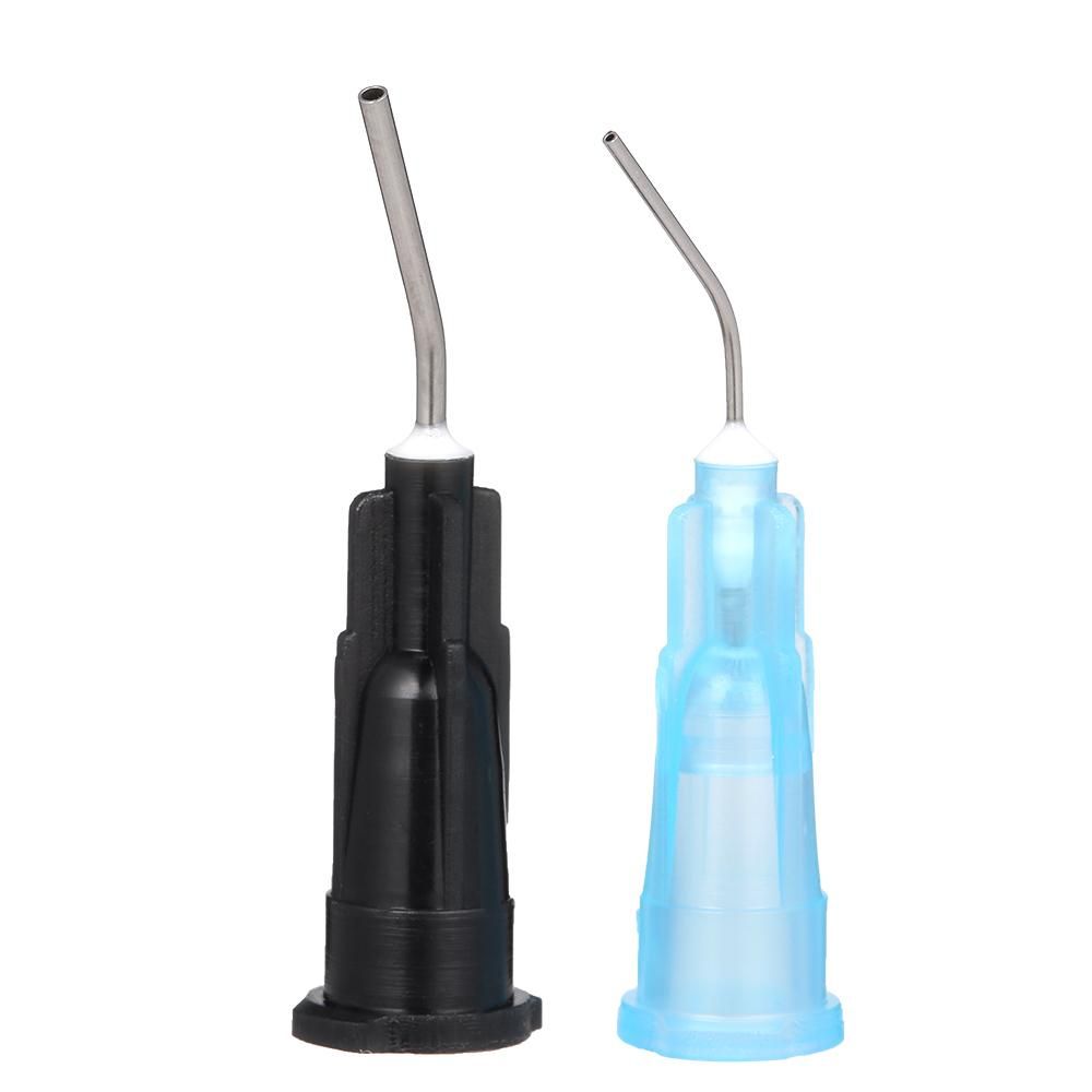 100PCS Dental Needle Irrigation Bent Needle Tips Dental Flow Composite Resin Acid Reagent Delievery Syringe Tips Equipment