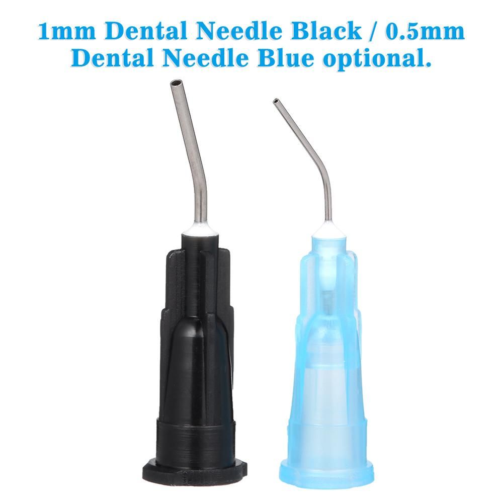 100PCS Dental Needle Irrigation Bent Needle Tips Dental Flow Composite Resin Acid Reagent Delievery Syringe Tips Equipment