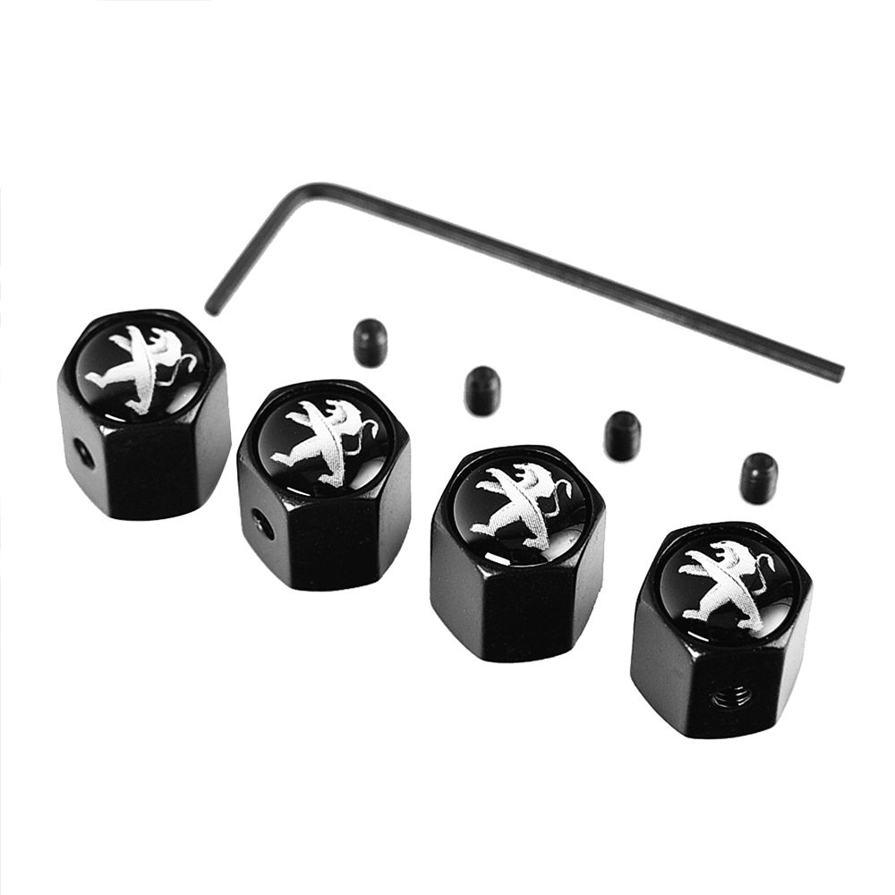 Car Anti Theft Tire Valve Caps For Peugeot 206 307 2008 107 207 3008 408 306 406 4008 106