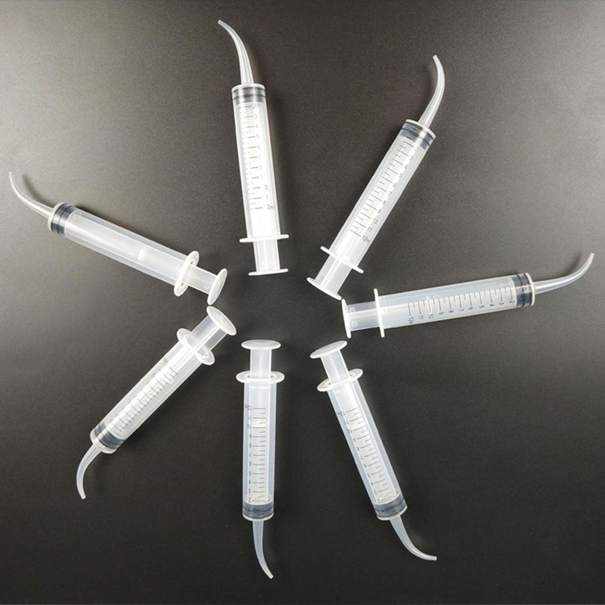 10Pcs 12ML Plastic Dental Irrigation Aspirating Syringe Rinse Teeth Whitening Flexible Composite Resin for Measuring, Watering, Refilling